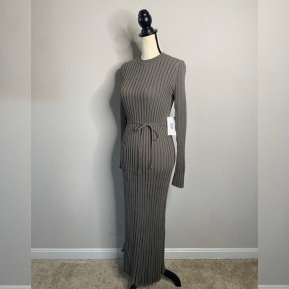 NWT Worth Collective Colette Premium Long Sleeved Ribbed Knit Maxi Dress - Picture 4 of 13